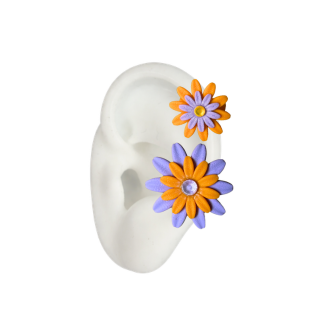Small Margarita Ear Cuff - Orange & Purple