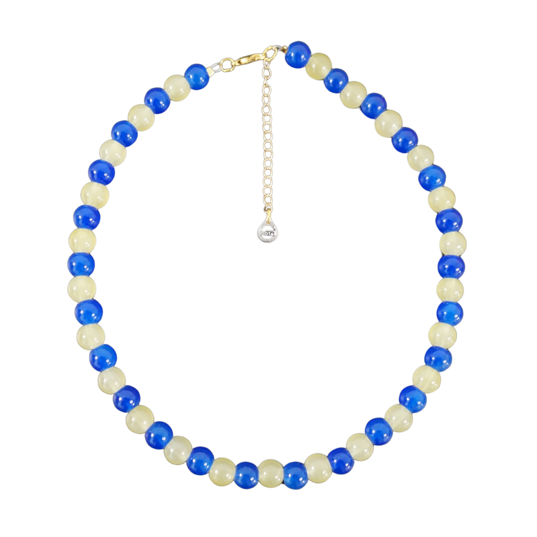 Jelly Necklace - Blue & Light Yellow
