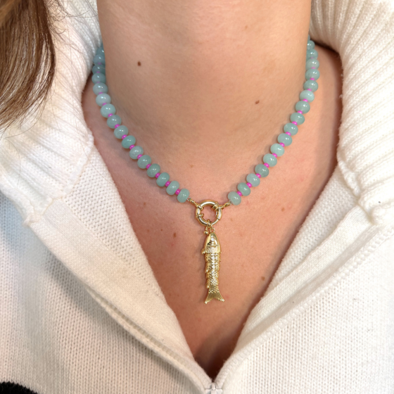 Fish Necklace - Light Blue
