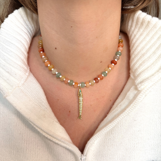 Fish Necklace - Oranges & Greens