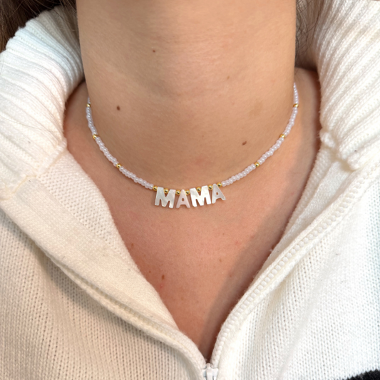 Mamá Necklace - White