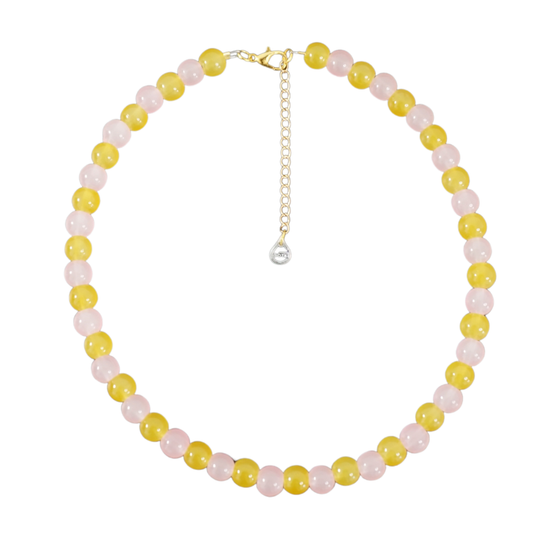 Jelly Necklace - Yellow & Baby Pink
