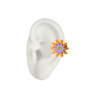 Small Margarita Ear Cuff - Orange & Purple