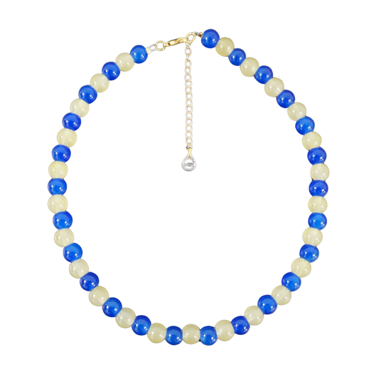Jelly Necklace - Blue & Light Yellow