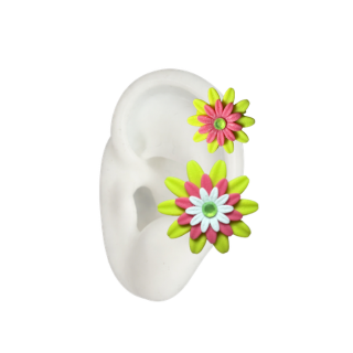 Small Margarita Ear Cuff - Green & Fucsia