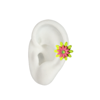 Small Margarita Ear Cuff - Green & Fucsia