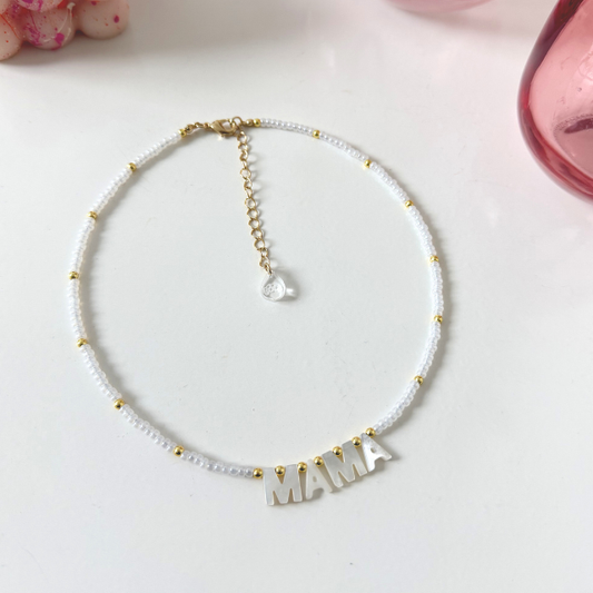 Mamá Necklace - White