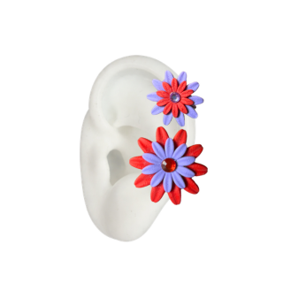 Small Margarita Ear Cuff - Purple & Red