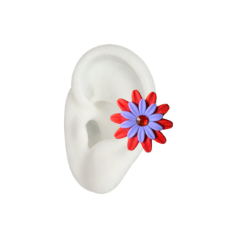 Medium Margarita Ear Cuff - Red and Purple
