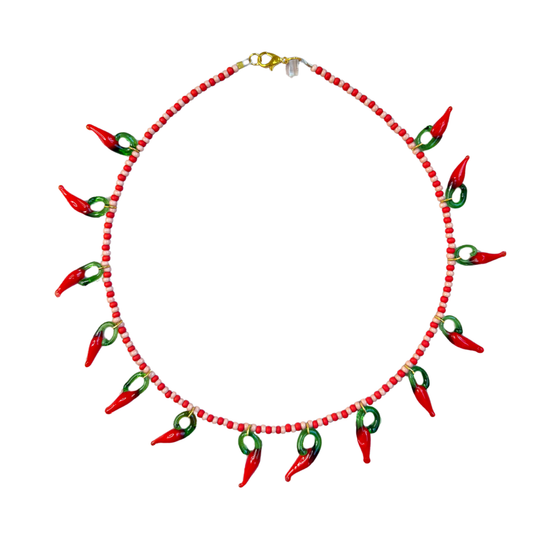 Picante Necklace - Red & Pink