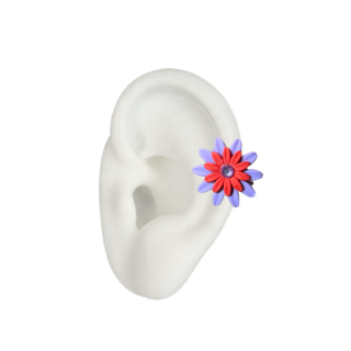 Small Margarita Ear Cuff - Purple & Red