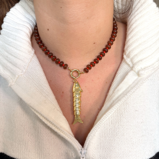 Fish Necklace - Brown