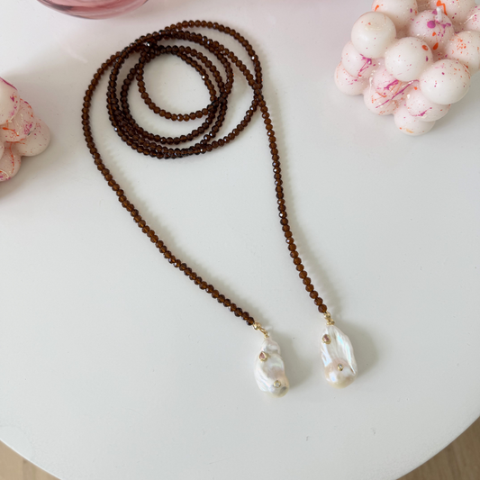 Marea Necklace - Brown Crystal