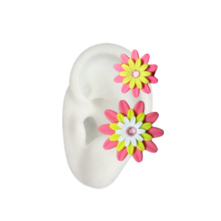 Small Margarita Ear Cuff - Fucsia & Green