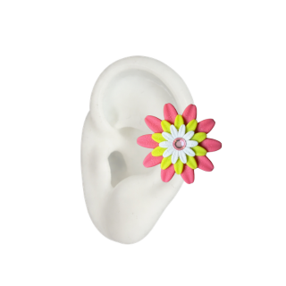 Medium Margarita Ear Cuff - Fucsia, Green & White