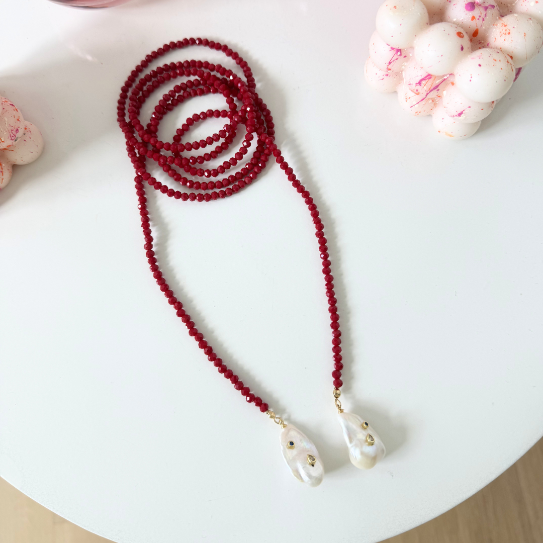 Marea Necklace - Red Crystal