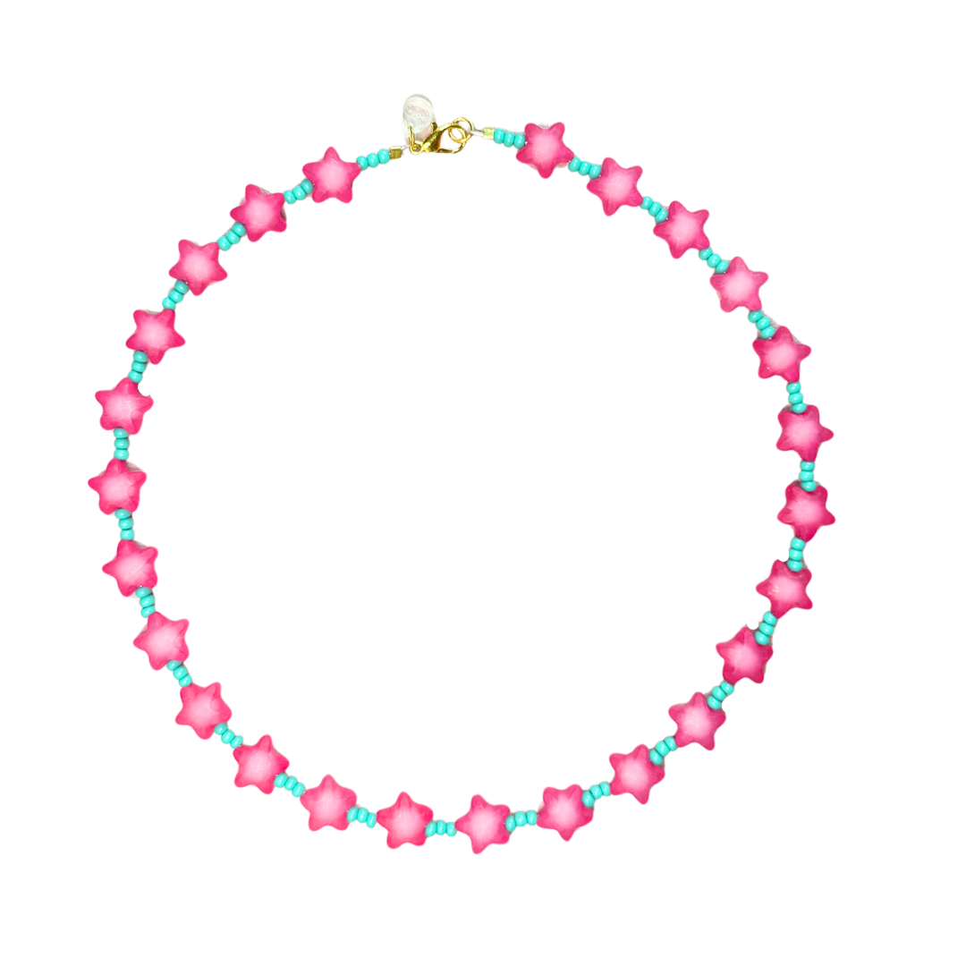 Estrellada Necklace - Fucsia