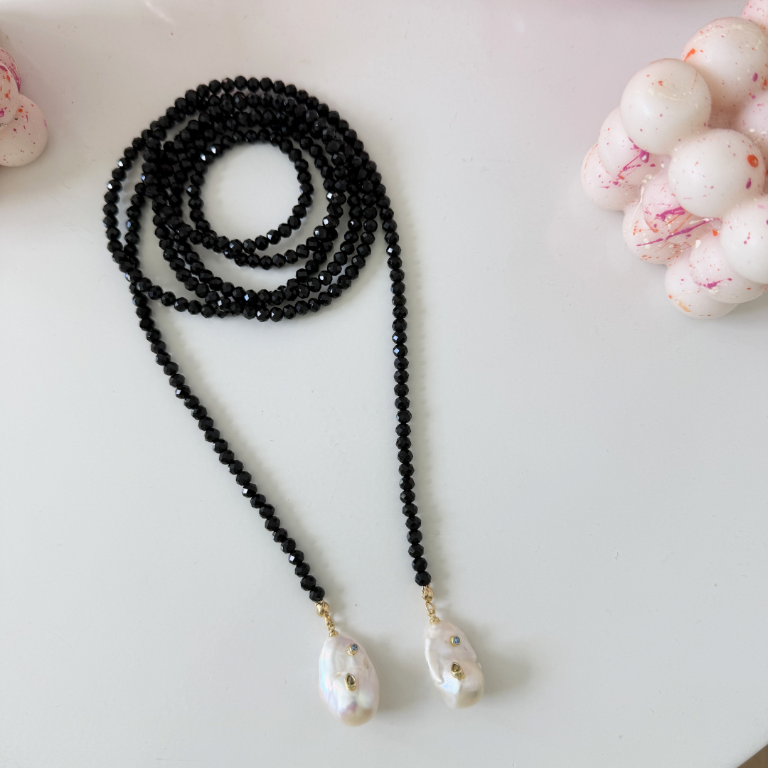 Marea Necklace - Black Crystal