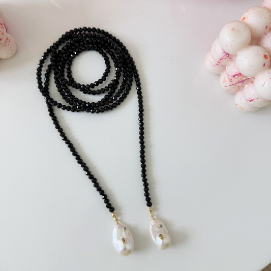 Marea Necklace - Black Crystal