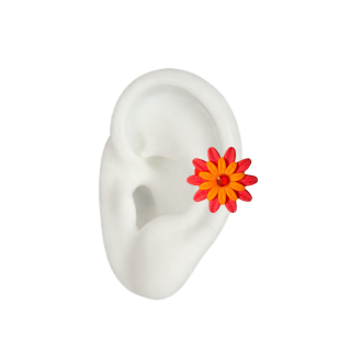 Small Margarita Ear Cuff - Red & Orange