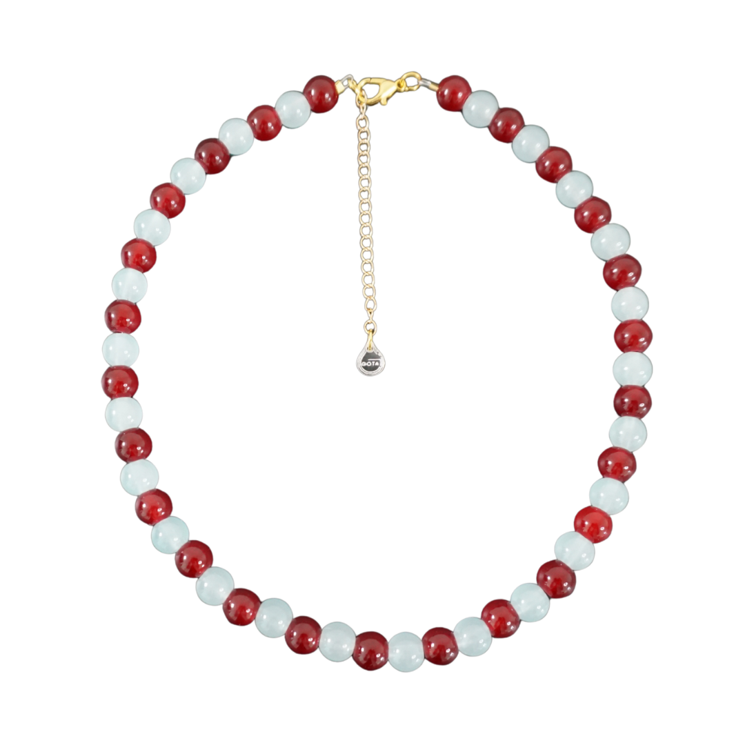 Jelly Necklace - Burgundy & Baby Blue