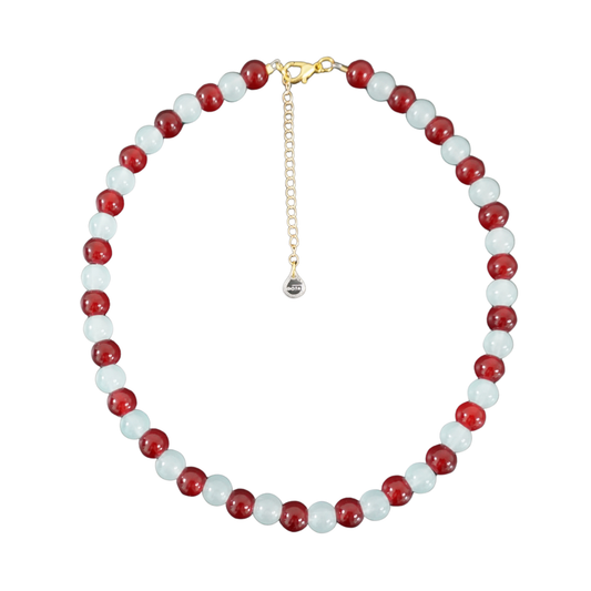 Jelly Necklace - Burgundy & Baby Blue