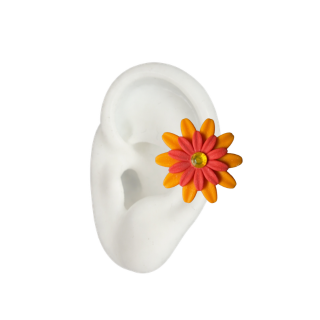 Medium Margarita Ear Cuff - Orange & Red