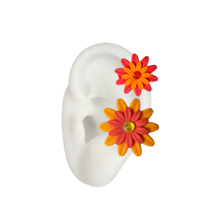 Medium Margarita Ear Cuff - Orange & Red